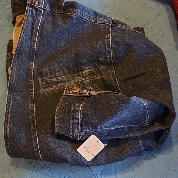Free People Blue Denim Jean Jacket Size XL - Picture 7 of 8